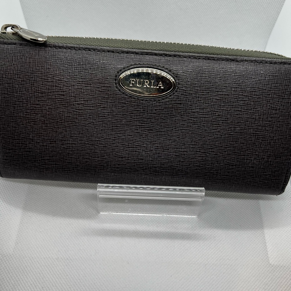 Furla Charcoal Zippered Wallet